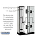 Salsbury 12" Wide Double Tier 'S' Style Designer Wood Locker - 3 Wide - 5 Feet High - 15 Inches Deep - Gray - Silver Resettable Combination Locks - Sweatfully