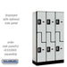 Salsbury 12" Wide Double Tier 'S' Style Designer Wood Locker - 3 Wide - 5 Feet High - 15 Inches Deep - Gray - Silver Resettable Combination Locks - Sweatfully