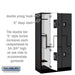 Salsbury 12" Wide Double Tier 'S' Style Designer Wood Locker - 3 Wide - 5 Feet High - 18 Inches Deep - Black - Silver Resettable Combination Locks - Sweatfully