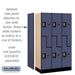 Salsbury 12" Wide Double Tier 'S' Style Designer Wood Locker - 3 Wide - 5 Feet High - 18 Inches Deep - Blue - Silver Resettable Combination Locks - Sweatfully