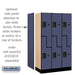 Salsbury 12" Wide Double Tier 'S' Style Designer Wood Locker - 3 Wide - 5 Feet High - 18 Inches Deep - Blue - Hasps - Sweatfully
