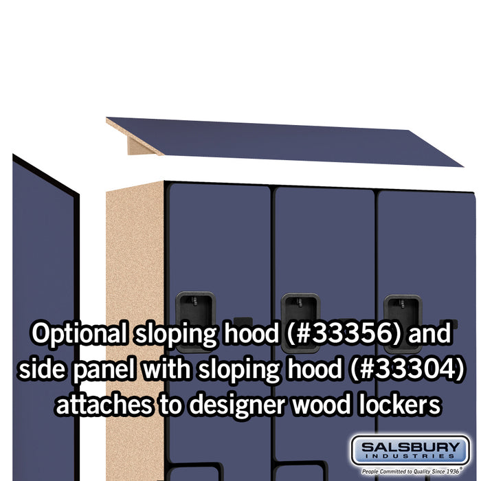 Salsbury 12" Wide Double Tier 'S' Style Designer Wood Locker - 3 Wide - 5 Feet High - 18 Inches Deep - Blue - Hasps - Sweatfully