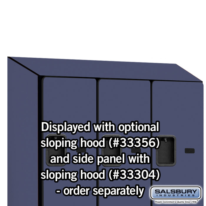Salsbury 12" Wide Double Tier 'S' Style Designer Wood Locker - 3 Wide - 5 Feet High - 18 Inches Deep - Blue - Hasps - Sweatfully
