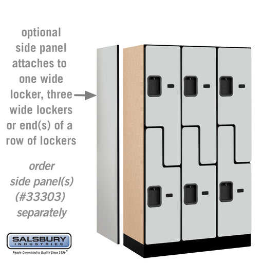 Salsbury 12" Wide Double Tier 'S' Style Designer Wood Locker - 3 Wide - 5 Feet High - 18 Inches Deep - Gray - Hasps - Sweatfully