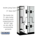 Salsbury 12" Wide Double Tier 'S' Style Designer Wood Locker - 3 Wide - 5 Feet High - 18 Inches Deep - Gray - Hasps - Sweatfully