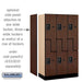 Salsbury 12" Wide Double Tier 'S' Style Designer Wood Locker - 3 Wide - 5 Feet High - 18 Inches Deep - Mahogany - Black Resettable Combination Locks - Sweatfully