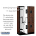 Salsbury 12" Wide Double Tier 'S' Style Designer Wood Locker - 3 Wide - 5 Feet High - 18 Inches Deep - Mahogany - Black Resettable Combination Locks - Sweatfully