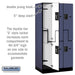 Salsbury 12" Wide Double Tier 'S' Style Designer Wood Locker - 3 Wide - 6 Feet High - 21 Inches Deep - Blue - Black Resettable Combination Locks - Sweatfully