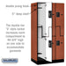 Salsbury 12" Wide Double Tier 'S' Style Designer Wood Locker - 3 Wide - 6 Feet High - 21 Inches Deep - Cherry - Black Resettable Combination Locks - Sweatfully