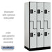 Salsbury 12" Wide Double Tier 'S' Style Designer Wood Locker - 3 Wide - 6 Feet High - 21 Inches Deep - Gray - Black Electronic Locks - Sweatfully