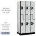 Salsbury 12" Wide Double Tier 'S' Style Designer Wood Locker - 3 Wide - 6 Feet High - 21 Inches Deep - Gray - Silver Resettable Combination Locks - Sweatfully