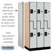 Salsbury 12" Wide Double Tier 'S' Style Designer Wood Locker - 3 Wide - 6 Feet High - 21 Inches Deep - Gray - Hasps - Sweatfully