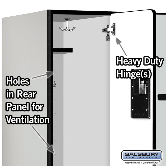 Salsbury 12" Wide Double Tier 'S' Style Designer Wood Locker - 3 Wide - 6 Feet High - 21 Inches Deep - Gray - Hasps - Sweatfully