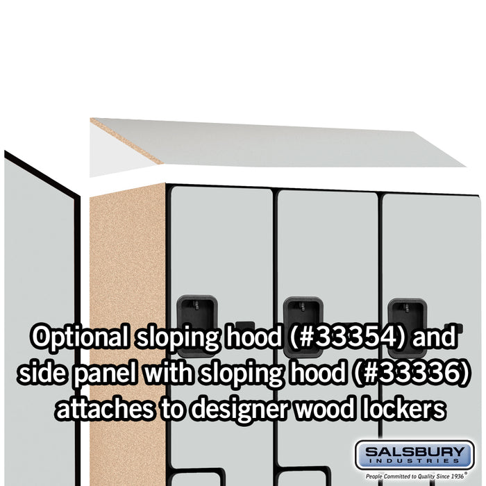 Salsbury 12" Wide Double Tier 'S' Style Designer Wood Locker - 3 Wide - 6 Feet High - 21 Inches Deep - Gray - Hasps - Sweatfully