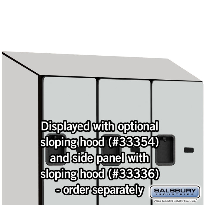 Salsbury 12" Wide Double Tier 'S' Style Designer Wood Locker - 3 Wide - 6 Feet High - 21 Inches Deep - Gray - Hasps - Sweatfully