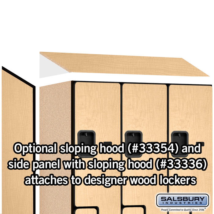 Salsbury 12" Wide Double Tier 'S' Style Designer Wood Locker - 3 Wide - 6 Feet High - 21 Inches Deep - Maple - Hasps - Sweatfully