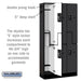 Salsbury 12" Wide Double Tier 'S' Style Designer Wood Locker - 3 Wide - 6 Feet High - 15 Inches Deep - Black - Black Resettable Combination Locks - Sweatfully