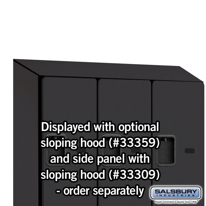 Salsbury 12" Wide Double Tier 'S' Style Designer Wood Locker - 3 Wide - 6 Feet High - 15 Inches Deep - Black - Hasps - Sweatfully