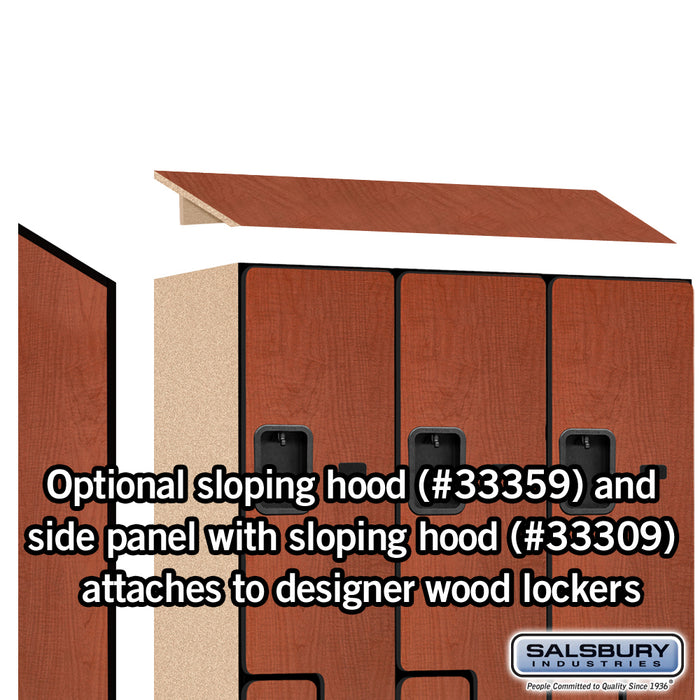 Salsbury 12" Wide Double Tier 'S' Style Designer Wood Locker - 3 Wide - 6 Feet High - 15 Inches Deep - Cherry - Hasps - Sweatfully