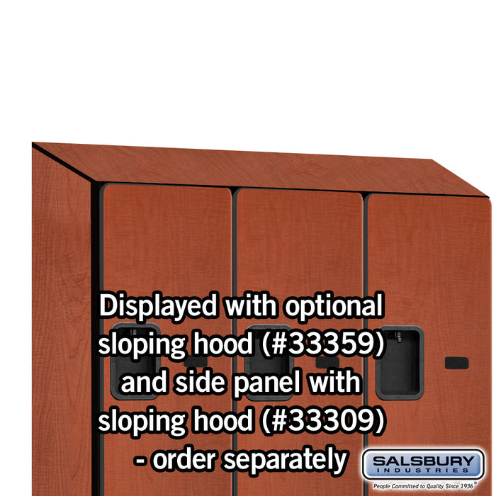 Salsbury 12" Wide Double Tier 'S' Style Designer Wood Locker - 3 Wide - 6 Feet High - 15 Inches Deep - Cherry - Hasps - Sweatfully