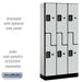 Salsbury 12" Wide Double Tier 'S' Style Designer Wood Locker - 3 Wide - 6 Feet High - 15 Inches Deep - Gray - Black Electronic Locks - Sweatfully