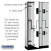 Salsbury 12" Wide Double Tier 'S' Style Designer Wood Locker - 3 Wide - 6 Feet High - 15 Inches Deep - Gray - Silver Electronic Locks - Sweatfully