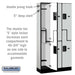 Salsbury 12" Wide Double Tier 'S' Style Designer Wood Locker - 3 Wide - 6 Feet High - 15 Inches Deep - Gray - Hasps - Sweatfully