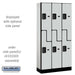Salsbury 12" Wide Double Tier 'S' Style Designer Wood Locker - 3 Wide - 6 Feet High - 15 Inches Deep - Gray - Hasps - Sweatfully