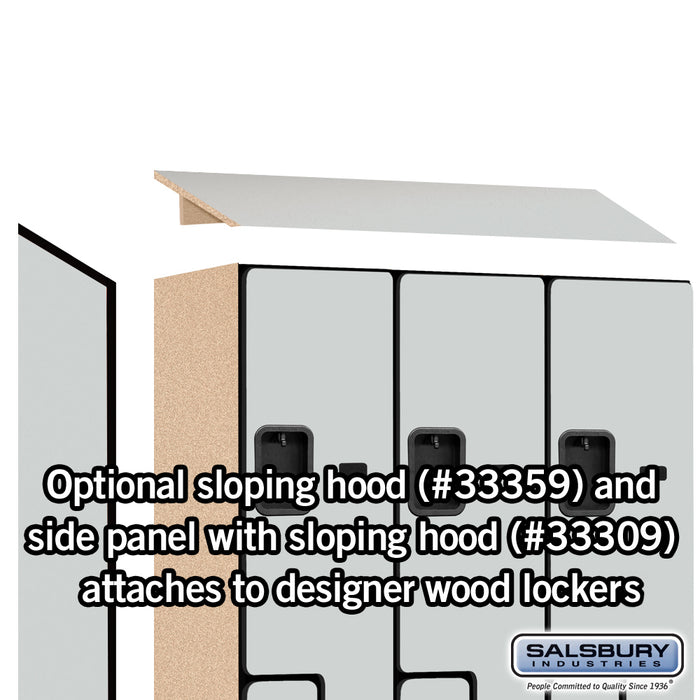 Salsbury 12" Wide Double Tier 'S' Style Designer Wood Locker - 3 Wide - 6 Feet High - 15 Inches Deep - Gray - Hasps - Sweatfully