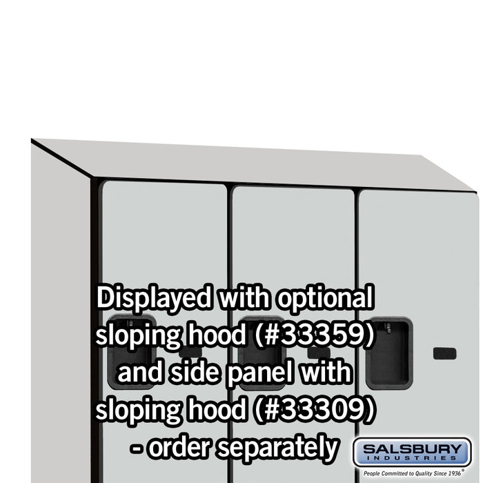 Salsbury 12" Wide Double Tier 'S' Style Designer Wood Locker - 3 Wide - 6 Feet High - 15 Inches Deep - Gray - Hasps - Sweatfully