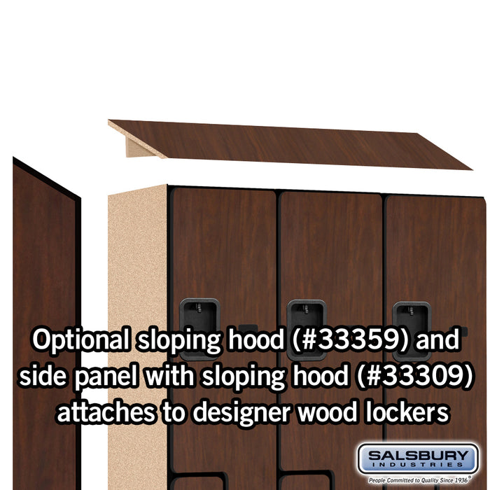 Salsbury 12" Wide Double Tier 'S' Style Designer Wood Locker - 3 Wide - 6 Feet High - 15 Inches Deep - Mahogany - Hasps - Sweatfully