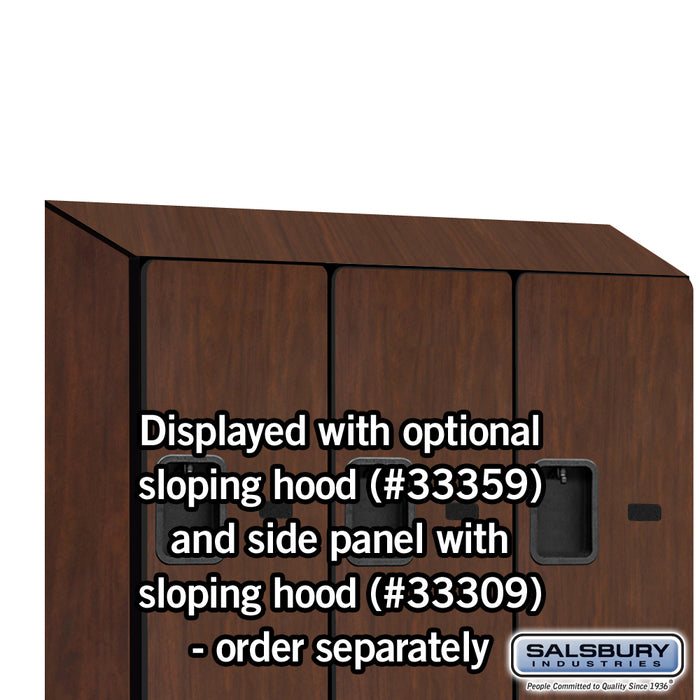Salsbury 12" Wide Double Tier 'S' Style Designer Wood Locker - 3 Wide - 6 Feet High - 15 Inches Deep - Mahogany - Hasps - Sweatfully