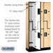 Salsbury 12" Wide Double Tier 'S' Style Designer Wood Locker - 3 Wide - 6 Feet High - 15 Inches Deep - Maple - Silver Electronic Locks - Sweatfully