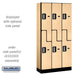 Salsbury 12" Wide Double Tier 'S' Style Designer Wood Locker - 3 Wide - 6 Feet High - 15 Inches Deep - Maple - Silver Electronic Locks - Sweatfully