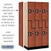 Salsbury 12" Wide Double Tier 'S' Style Designer Wood Locker - 3 Wide - 6 Feet High - 18 Inches Deep - Cherry - Silver Electronic Locks - Sweatfully