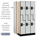 Salsbury 12" Wide Double Tier 'S' Style Designer Wood Locker - 3 Wide - 6 Feet High - 18 Inches Deep - Gray - Black Resettable Combination Locks - Sweatfully