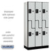 Salsbury 12" Wide Double Tier 'S' Style Designer Wood Locker - 3 Wide - 6 Feet High - 18 Inches Deep - Gray - Black Resettable Combination Locks - Sweatfully