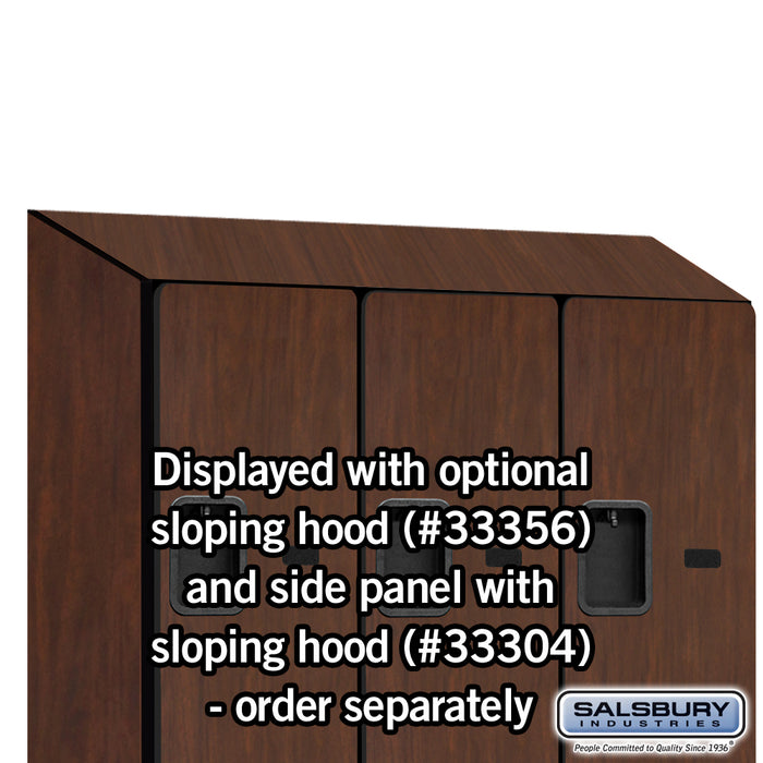 Salsbury 12" Wide Double Tier 'S' Style Designer Wood Locker - 3 Wide - 6 Feet High - 18 Inches Deep - Mahogany - Hasps - Sweatfully