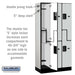 Salsbury 12" Wide Double Tier 'S' Style Designer Wood Locker - 3 Wide - 6 Feet High - 18 Inches Deep - Gray - Hasps - Sweatfully
