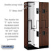 Salsbury 12" Wide Double Tier 'S' Style Designer Wood Locker - 3 Wide - 6 Feet High - 18 Inches Deep - Mahogany - Hasps - Sweatfully