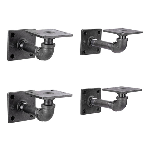 1/2 in. x 4 in. Square Double Flange Shelf Bracket Kit, 4 Pack - Sweatfully