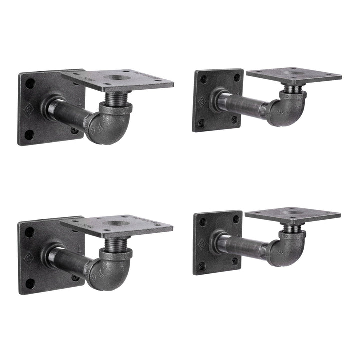 1/2 in. x 4 in. Square Double Flange Shelf Bracket Kit, 4 Pack - Sweatfully