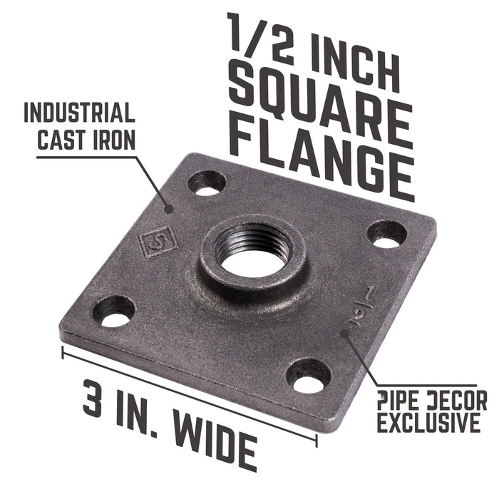 1/2 in. x 4 in. Square Double Flange Shelf Bracket Kit, 4 Pack - Sweatfully