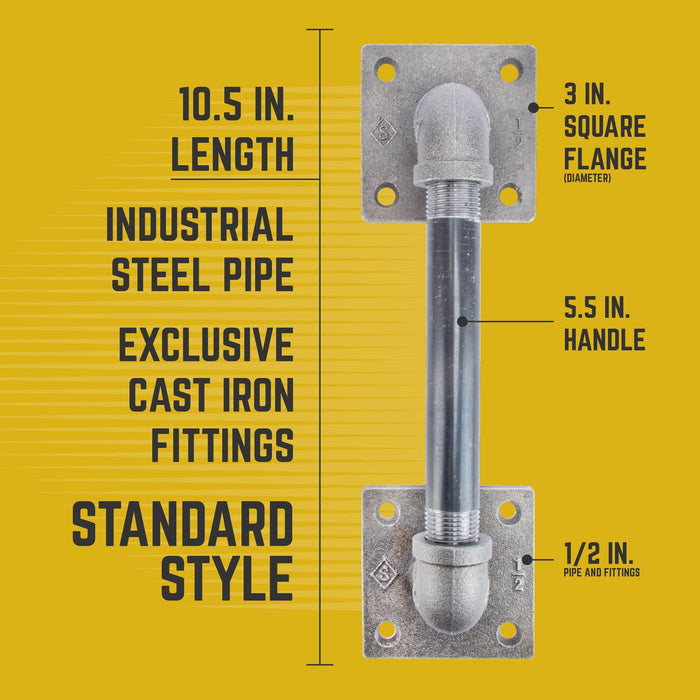 1/2 in. Square Barn Door Handle – 10.5 in. L - Sweatfully