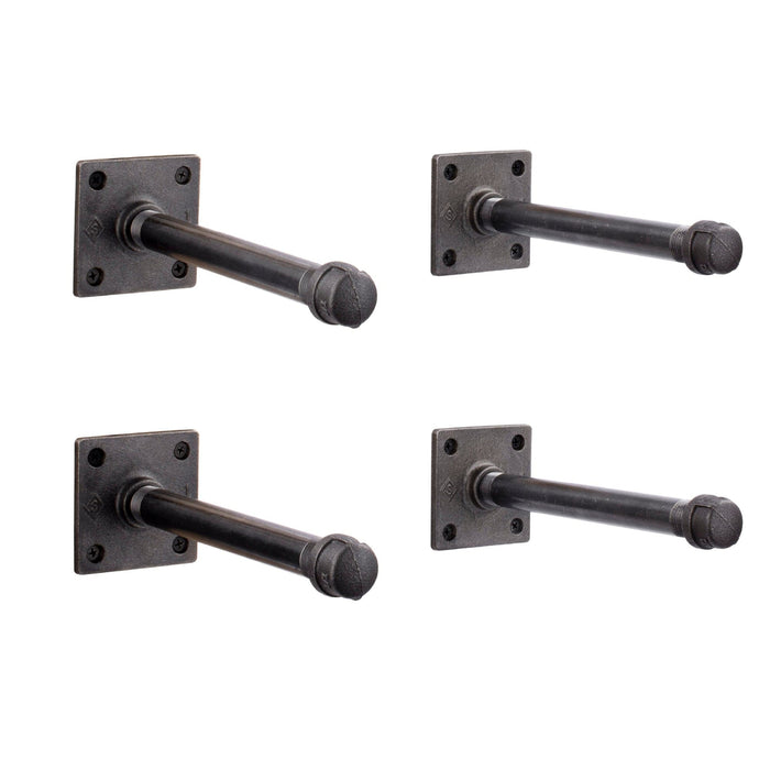 1/2 in. x 8 in. Square Flange Shelf Bracket Kit, 4 Pack - Sweatfully