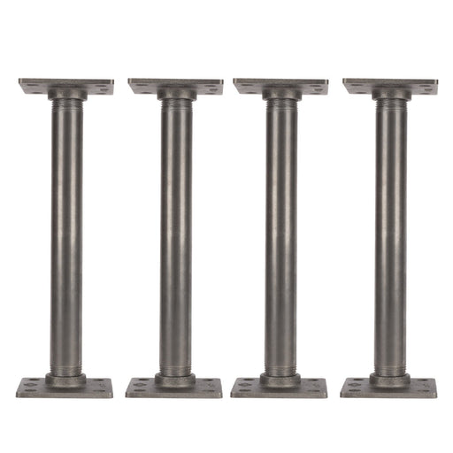 1 in. x 12 in. Square Flange Pipe Table Legs - 4 Pack - Sweatfully