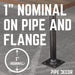 1 in. x 12 in. Square Flange Pipe Table Legs - 4 Pack - Sweatfully