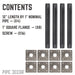 1 in. x 12 in. Square Flange Pipe Table Legs - 4 Pack - Sweatfully