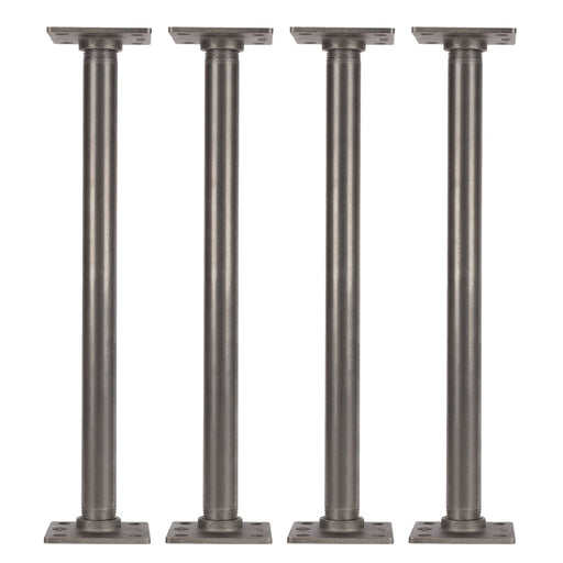 1 in. x 18 in. Square Flange Pipe Table Legs - 4 Pack - Sweatfully