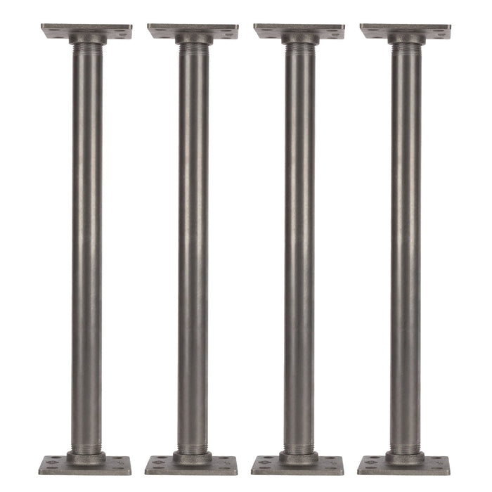 1 in. x 18 in. Square Flange Pipe Table Legs - 4 Pack - Sweatfully